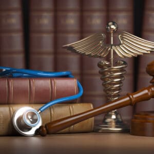 image of law books and stethoscope for a Missouri paraquat lawsuit 