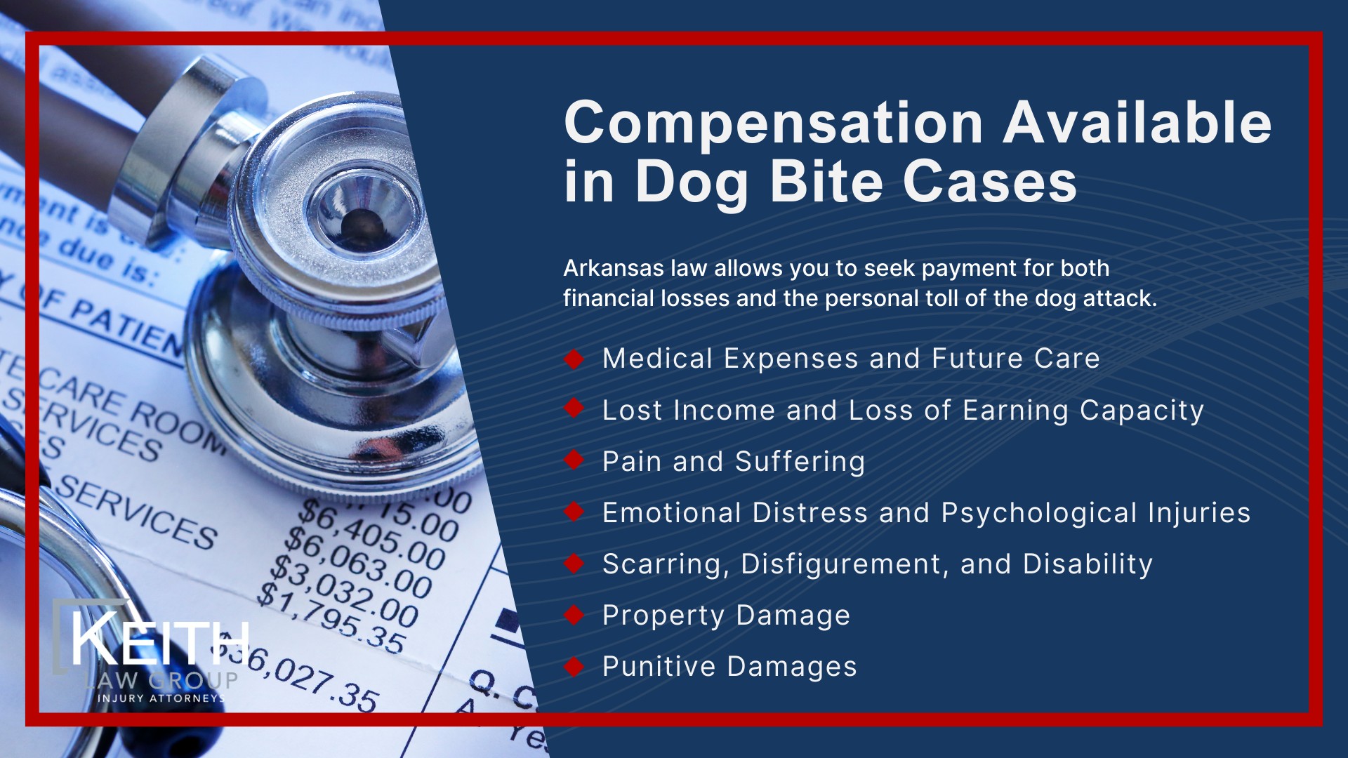 Our Personal Injury Lawyers Handle Dog Bite Cases in and Around Rogers, AR; Dog Bite Liability Under Arkansas Law; Common Injuries From Dog Bite Incidents; Evidence That Strengthens a Dog Bite Claim; Compensation Available in Dog Bite Cases