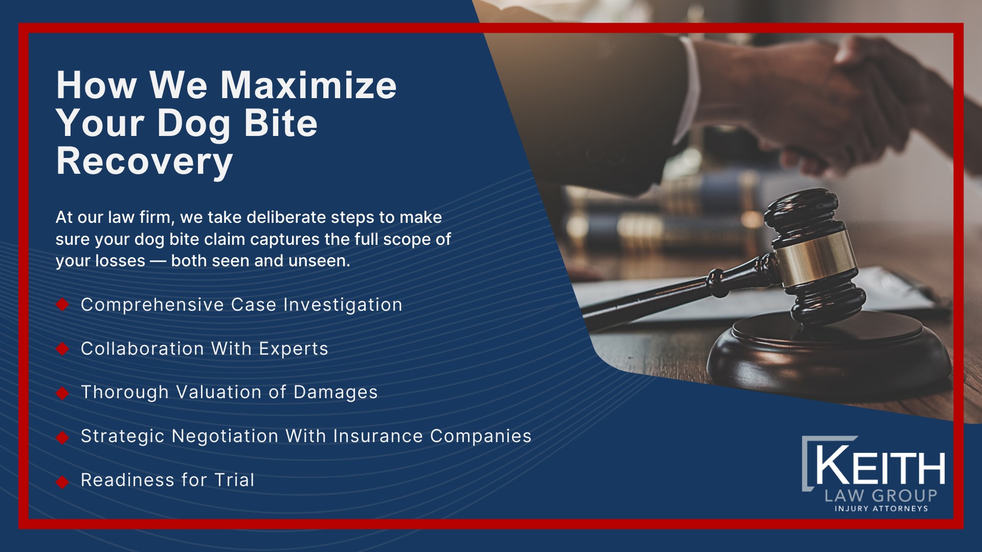 Our Personal Injury Lawyers Handle Dog Bite Cases in and Around Rogers, AR; Dog Bite Liability Under Arkansas Law; Common Injuries From Dog Bite Incidents; Evidence That Strengthens a Dog Bite Claim; Compensation Available in Dog Bite Cases; How We Maximize Your Dog Bite Recovery