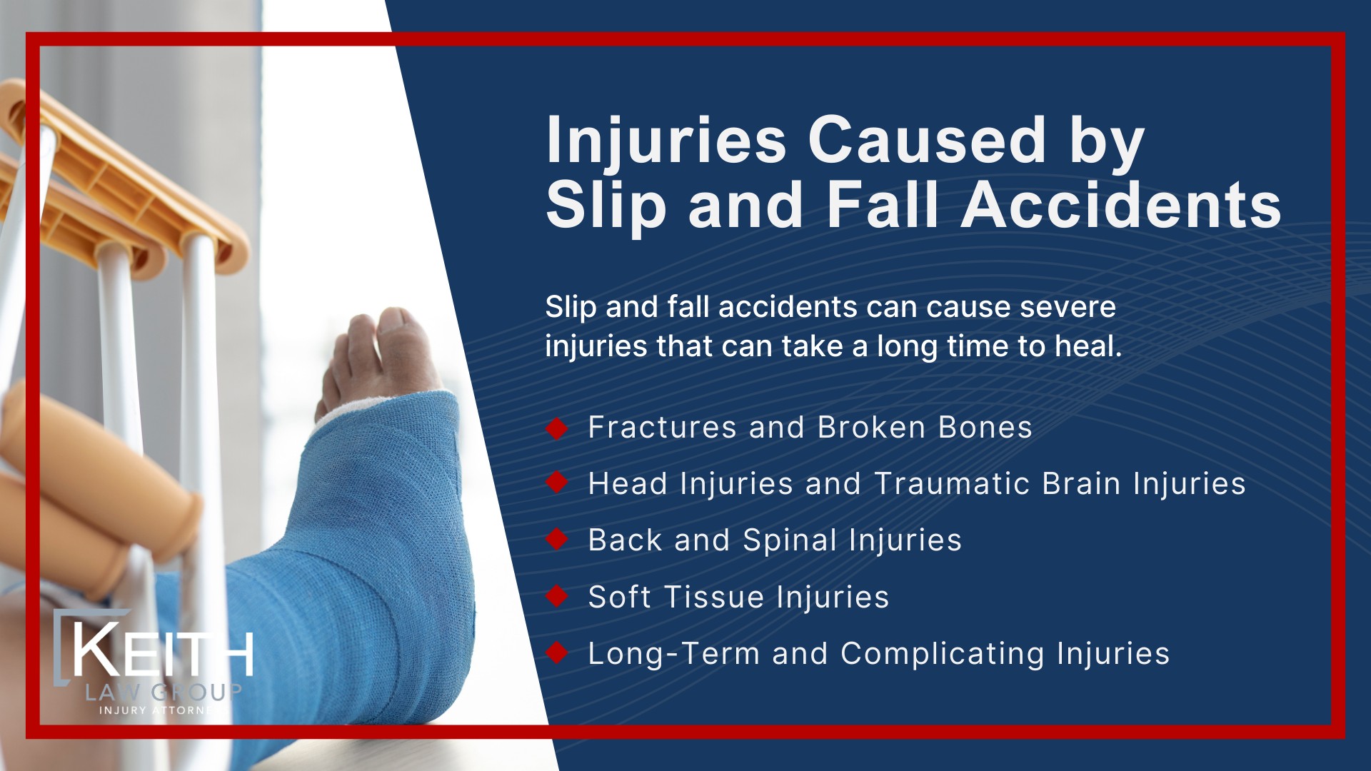 Experienced Rogers Slip and Fall Attorneys at Keith Law Group; Slip and Fall Accidents in Rogers, Arkansas (2); Common Locations Where Fall Accidents Occur; Conditions That Commonly Cause Slip and Fall Injuries; Arkansas Premises Liability Laws and Slip and Fall Cases; What Must Be Proven Under Arkansas Law; Notice and Property Owner Negligence; Injuries Caused by Slip and Fall Accidents