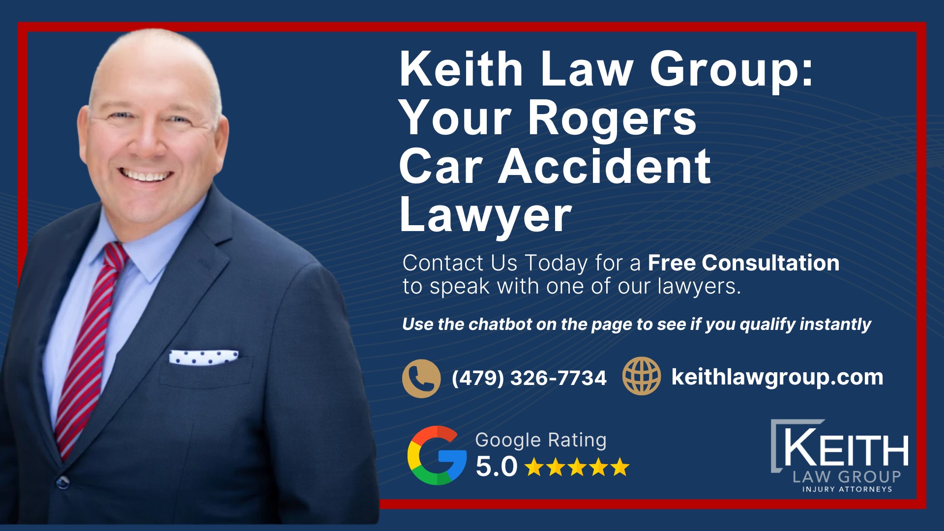 How Can Our Rogers Car Accident Attorneys Help You; How Much Does it Cost to Hire an Auto Accident Attorney from Keith Law Group; Meet the Rogers Car Accident Attorneys at Keith Law Group; Sean Keith; Brynna Barnica; Personalized Client Care Through Dedicated Communication; Types of Car Accident Cases Keith Law Group Handles; What to Do Immediately After a Car Accident in Rogers, Arkansas; Gathering Evidence for a Car Accident Claim; Assessing Damages in Your Car Accident Lawsuit; The Importance of Seeking Medical Treatment and Mitigating Injuries Sustained; The Legal Process for Arkansas Car Accident Cases; How Long Do I Have to File a Car Accident Injury Claim in Arkansas; Common Car Accident Injuries; Arkansas Auto Accident Statistics; Keith Law Group_ Your Rogers Car Accident Lawyer