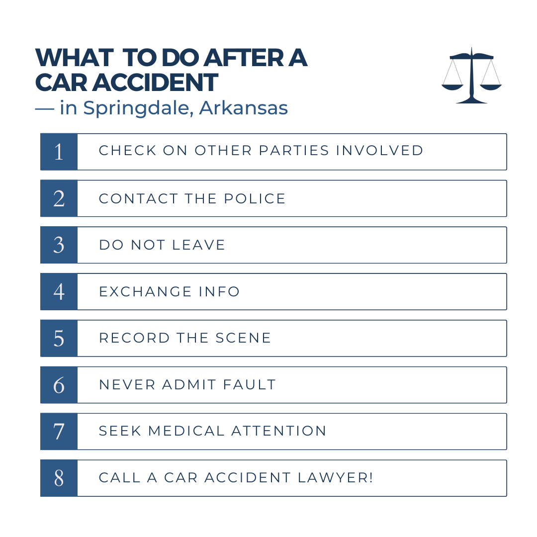What steps should I take after an auto accident in Springdale Arkansas?