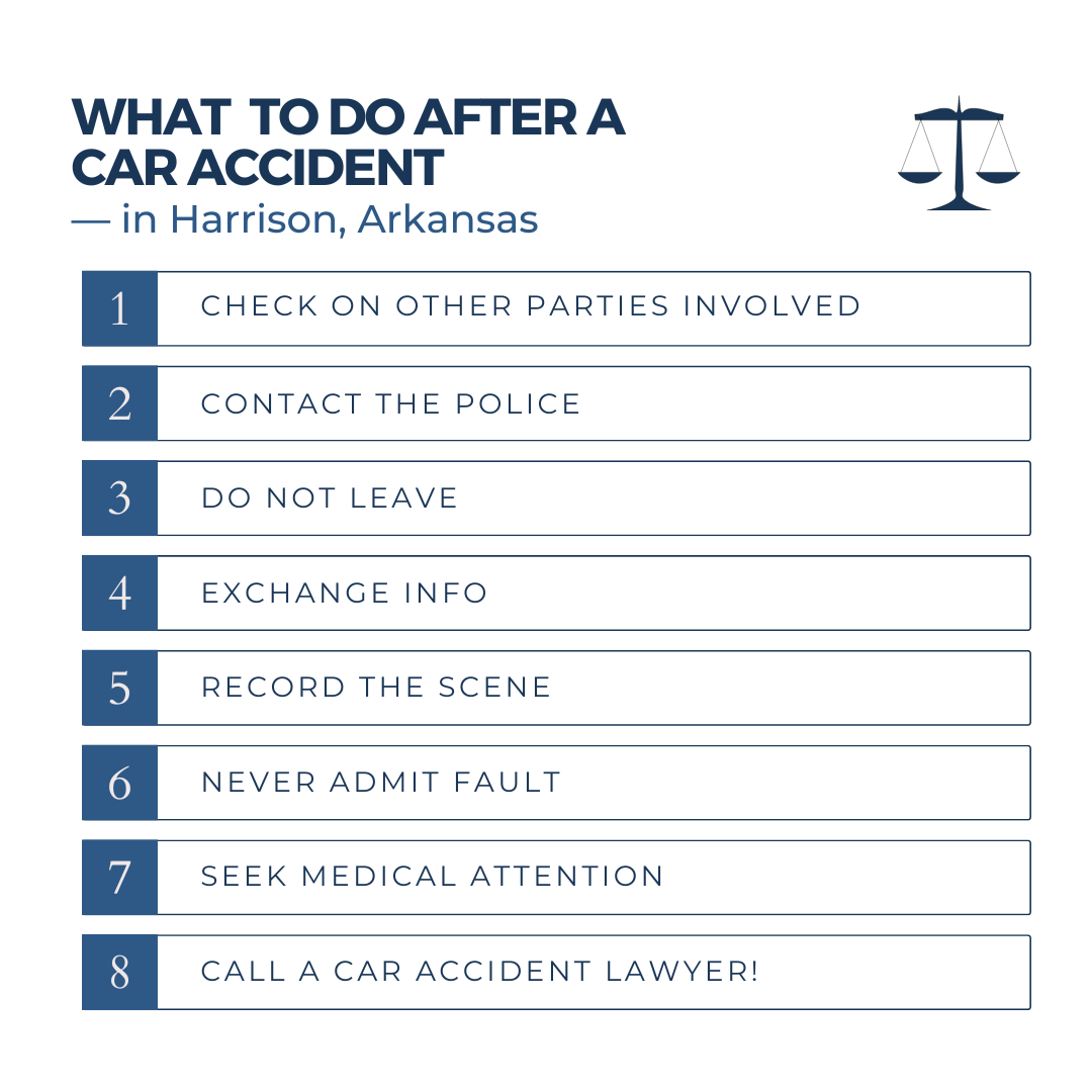 What steps should I take after an auto accident in Harrison Arkansas?