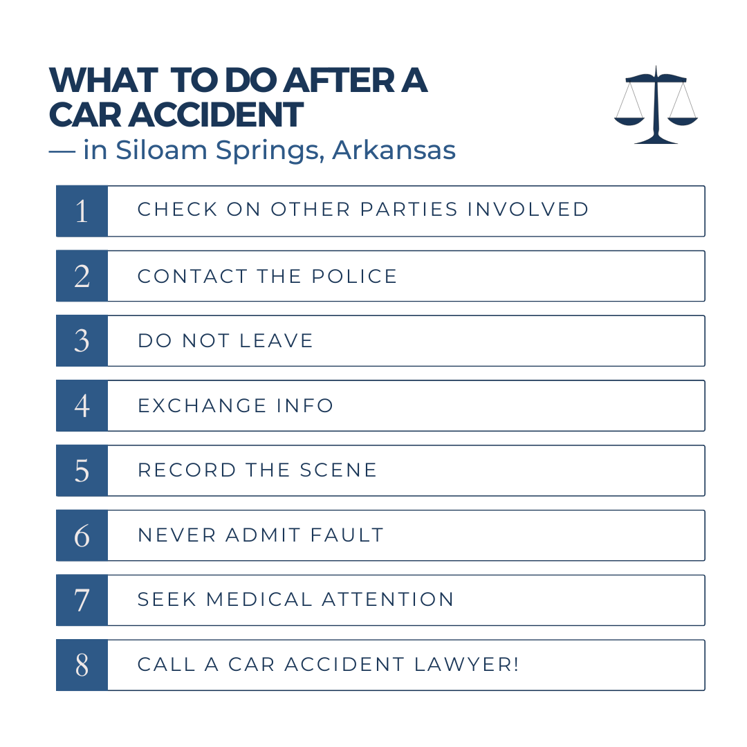 What steps should I take after an auto accident in Siloam Springs Arkansas?