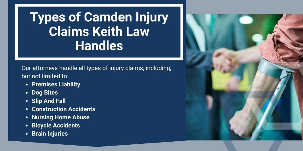 Camden Personal Injury Lawyer; The #1 Personal Injury Lawyers in Camden, Arkansas; What Type of Damages Can I Recover From A Camden Injury Claim; Types of Alma Injury Claims Keith Law Handles