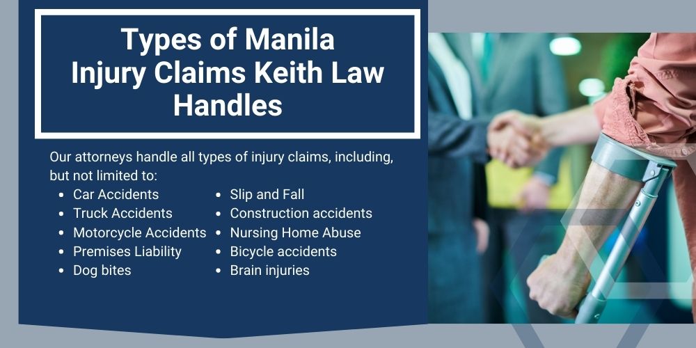 Manila Personal Injury Lawyer; The #1 Manila, Arkansas Personal Injury Lawyer; What Type of Damages Can I Recover From A Manila Injury Claim; Types of Manila Injury Claims Keith Law Handles