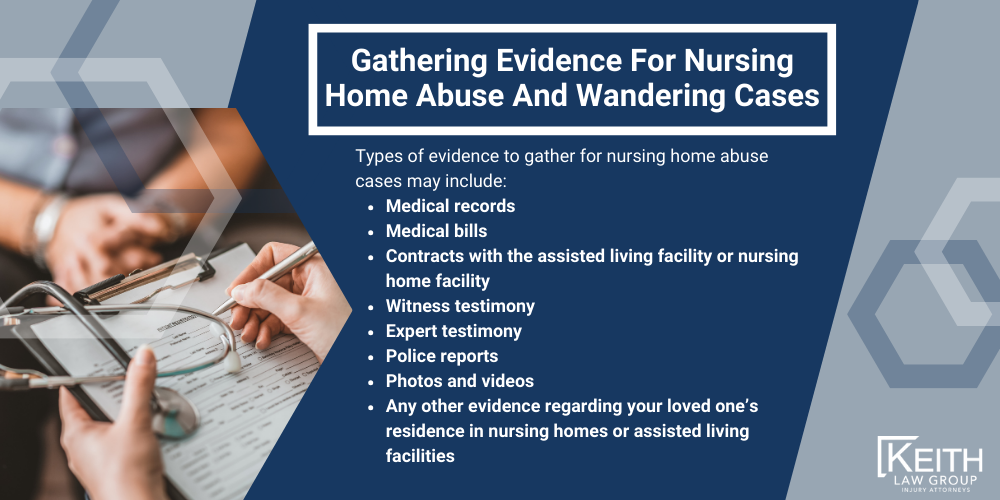 Nursing Home Elopement Lawyer: Causes, Risks, & Prevention Strategies; Nursing Home Elopement Lawyer; Nursing Home Wandering Attorneys; The #1 Nursing Home Abuse and Elopement Lawyers in Arkansas; Causes Of Nursing Home Elopement; Nursing Home Wandering Risks and Injuries; Keith Law Group_ Filing Nursing Home Elopement Cases on Behalf of Family Members; Filing a Nursing Home Elopement Lawsuit; Gathering Evidence For Nursing Home Abuse And Wandering Cases