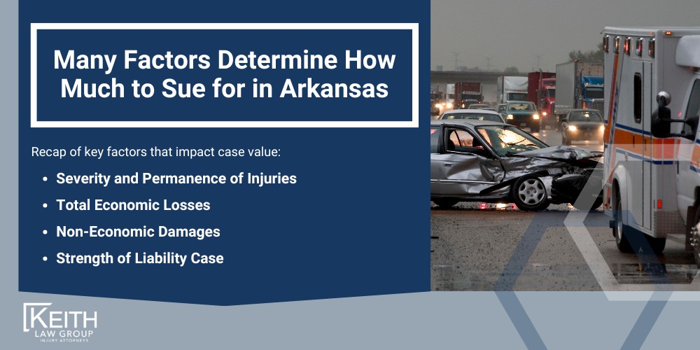 No Limit on What You Can Sue for in Arkansas; Factors That Determine How Much You Can Sue For in Arkansas; Medical Bills Are Important But Not the Only Factor; Property Damage and Wreck Details Impact Claim Value; Experienced Attorneys Provide Thorough Claim Evaluation; 30 plus years of experience evaluating car accident claims; Detailed Claim Evaluation Provided Before Insurance Demand; Additional Factors Considered in Claim Valuation That Determine How Much You Can Sue For in Arkansas; Lost Wages Due to Injuries Can Increase Claim Value; Punitive Damages for Drunk Driving Accidents in Arkansas; Understanding the Final Demand Amount for Your Claim; Many Factors Determine How Much to Sue for in Arkansas