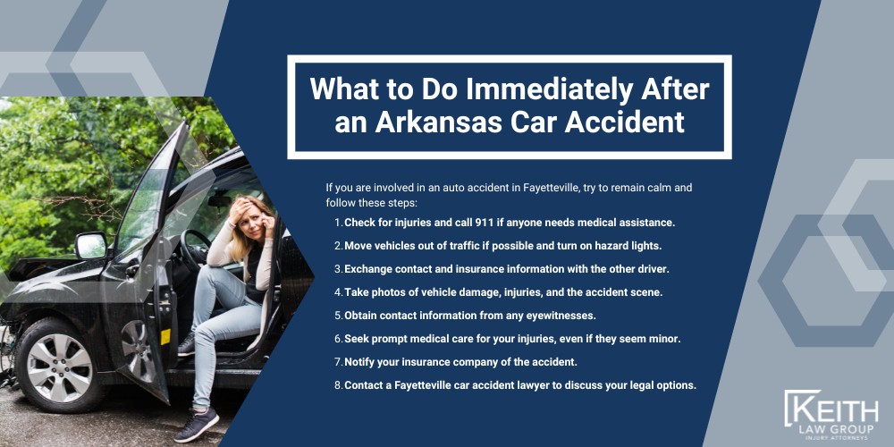 Proving Fault in a Little Rock Car Accident Case; How a Car Accident Attorney Investigates Your Accident; Negotiating with Insurers for Maximum Compensation; Common Injuries Sustained in Arkansas Car Accidents; What to Do Immediately After an Arkansas Car Accident