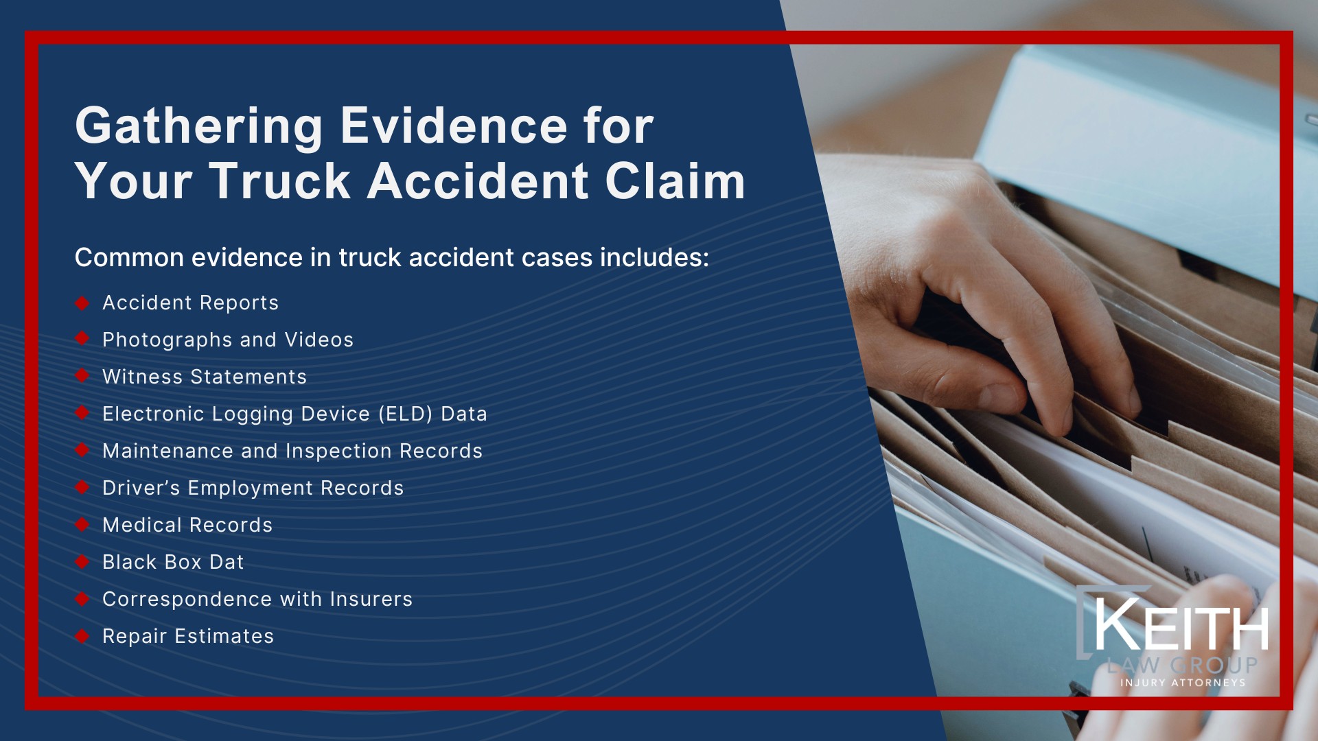 Our Experienced Berryville Truck Accident Lawyers are Prepared to Help You; Meet the Berryville, Arkansas Truck Accident Lawyers from Keith Law Group; Sean Keith; What To Do After a Truck Accident in Berryville, Arkansas; Gathering Evidence for Your Truck Accident Claim