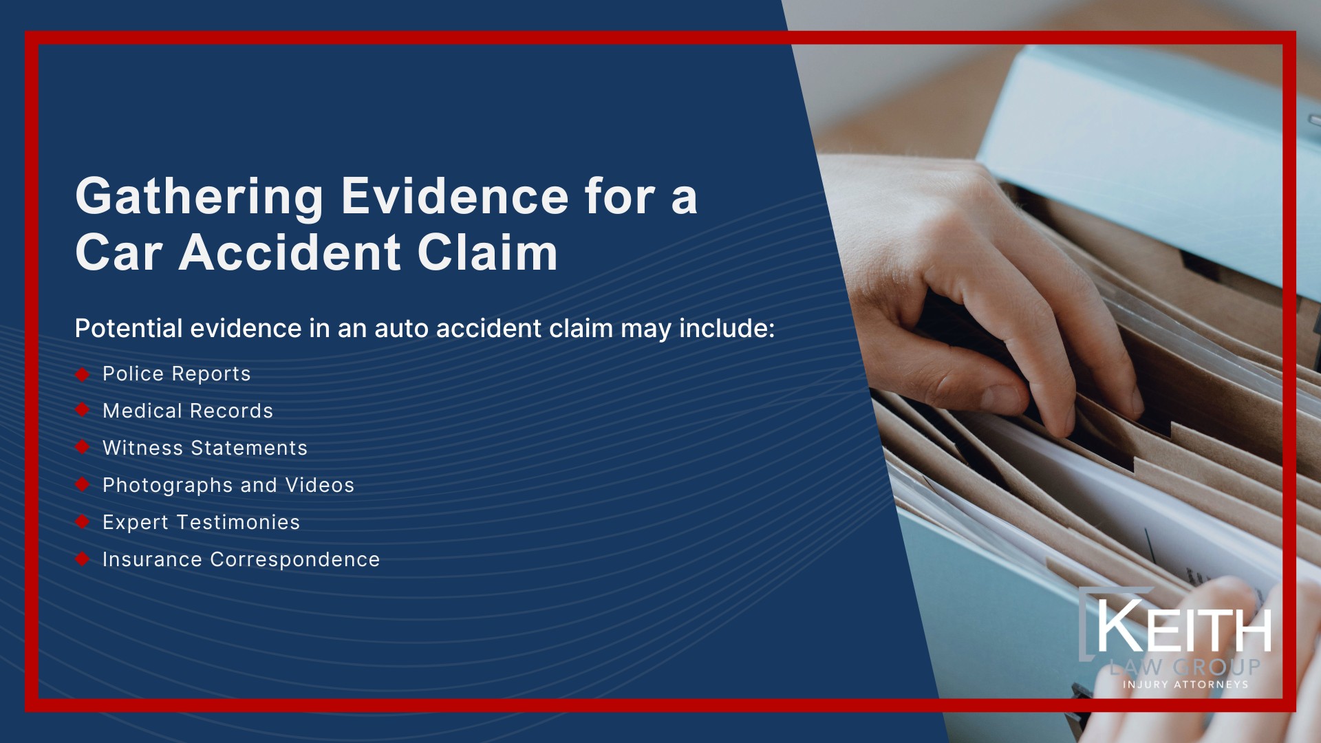 Our Fayetteville Car Accident Lawyers are Prepared to Help You; How Can Our Fayetteville Car Accident Attorneys Help You; Meet the Fayetteville, Arkansas Car Accident Attorneys at Keith Law Group; Sean Keith; Brynna Barnica; What to Do Immediately After a Car Accident in Fayetteville, Arkansas; Gathering Evidence for a Car Accident Claim