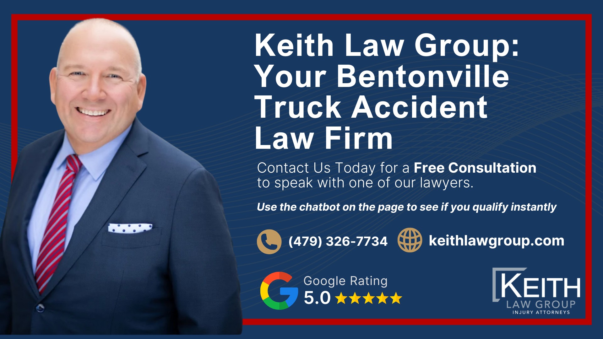 Our Experienced Bentonville Truck Accident Lawyers are Prepared to Help You; Meet the Bentonville, Arkansas Truck Accident Lawyers from Keith Law Group; Sean Keith; Brynna Barnica; What To Do After a Truck Accident in Bentonville, Arkansas; Gathering Evidence for Your Truck Accident Claim; Common Damages in Truck Accident Cases; The Legal Process for Truck Accident Cases in Arkansas; Common Truck Accident Injuries; Arkansas Auto Accident Statistics; Keith Law Group_ Your Bentonville Truck Accident Law Firm