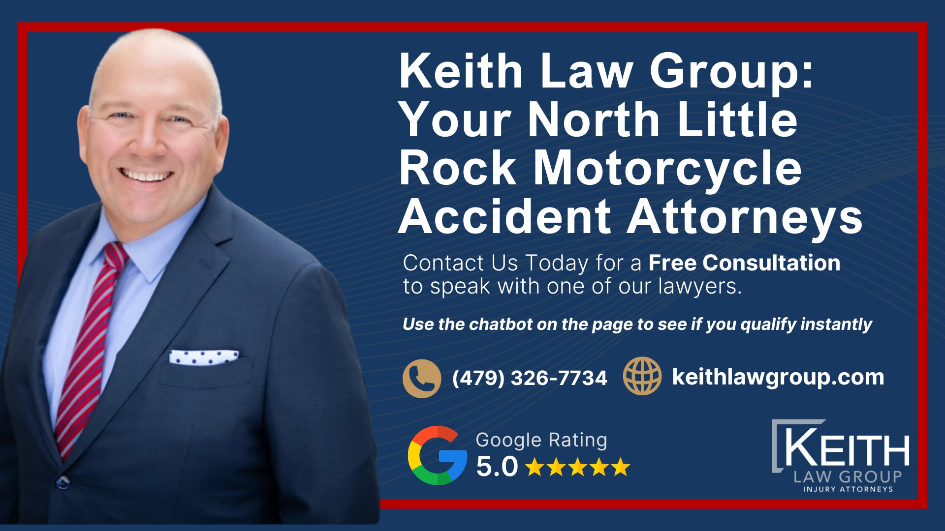 Our Experienced Conway Motorcycle Accident Lawyers are Prepared to Help You; Meet the North Little Rock, Arkansas Motorcycle Accident Lawyers at Keith Law Group; Sean Keith; Brynna Barnica; What To Do After a Motorcycle Crash in North Little Rock, Arkansas; Common Evidence in Motorcycle Accident Cases; Common Damages in a Motorcycle Accident Case; The Legal Process for Motorcycle Accident Claims in Arkansas; Types and Causes of Motorcycle Accidents; Motorcycle Accident Injuries; Keith Law Group_ Your North Little Rock Motorcycle Accident Attorneys