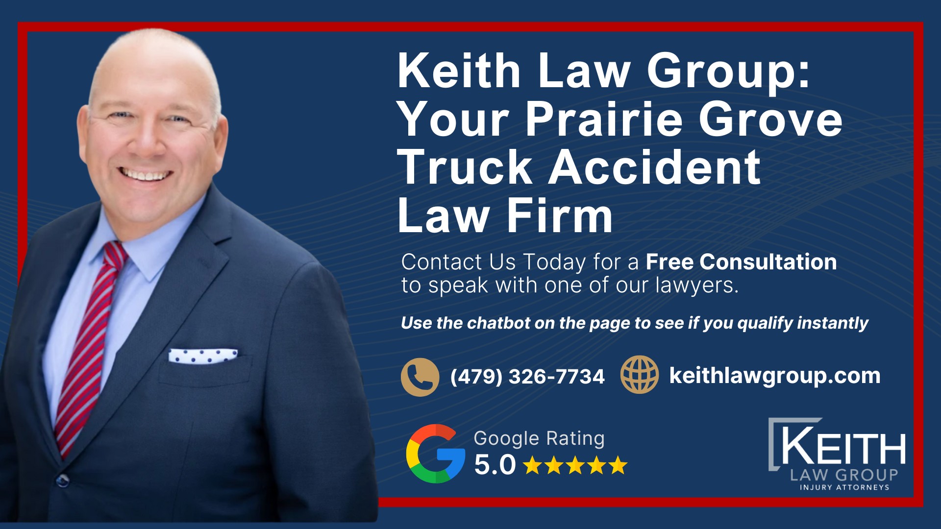 Our Experienced Prairie Grove Truck Accident Lawyers are Prepared to Help You; Meet the Prairie Grove, Arkansas Truck Accident Lawyers from Keith Law Group; Sean Keith; Brynna Barnica; What To Do After a Truck Accident in Prairie Grove, Arkansas; Gathering Evidence for Your Truck Accident Claim; Common Damages in Truck Accident Cases; The Legal Process for Truck Accident Cases in Arkansas; Common Truck Accident Injuries; Arkansas Auto Accident Statistics; Keith Law Group_ Your Prairie Grove Truck Accident Law Firm