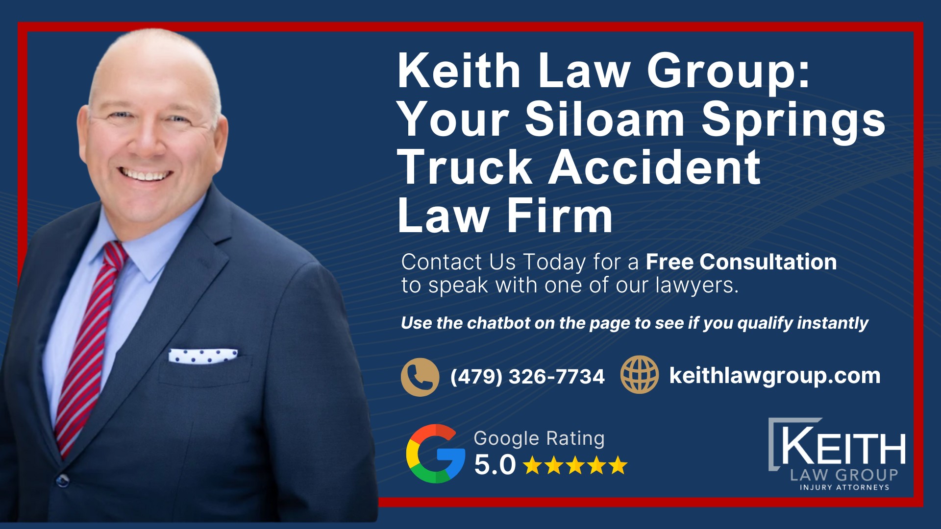 Our Experienced Siloam Springs Truck Accident Lawyers are Prepared to Help You; Meet the Siloam Springs , Arkansas Truck Accident Lawyers from Keith Law Group; Sean Keith; Brynna Barnica; What To Do After a Truck Accident in Rogers, Arkansas; Gathering Evidence for Your Truck Accident Claim; Common Damages in Truck Accident Cases; The Legal Process for Truck Accident Cases in Arkansas; Common Truck Accident Injuries; Arkansas Auto Accident Statistics; Keith Law Group_ Your Rogers Truck Accident Law Firm