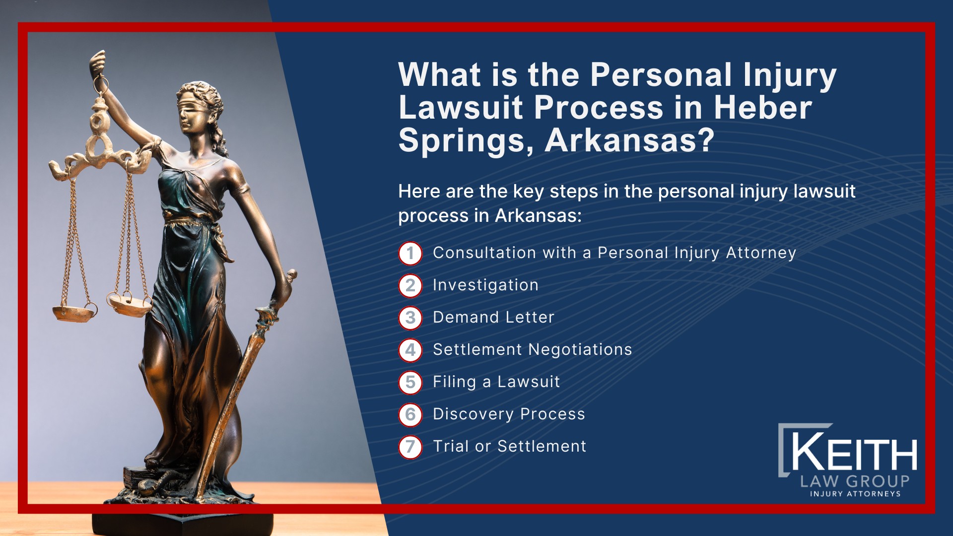 Our Heber Springs Personal Injury Lawyers are Prepared to Help You!; Meet the Heber Springs, Arkansas Personal Injury Lawyers at Keith Law Group; Sean Keith; Brynna Barnica;  How Can a Heber Springs, Arkansas Personal Injury Lawyer from Keith Law Group Help You; Personal Injury Case Results Achieved by Keith Law Group; Types of Personal Injury Cases We Handle in Heber Springs, Arkansas; What is the Personal Injury Lawsuit Process in Heber Springs, Arkansas