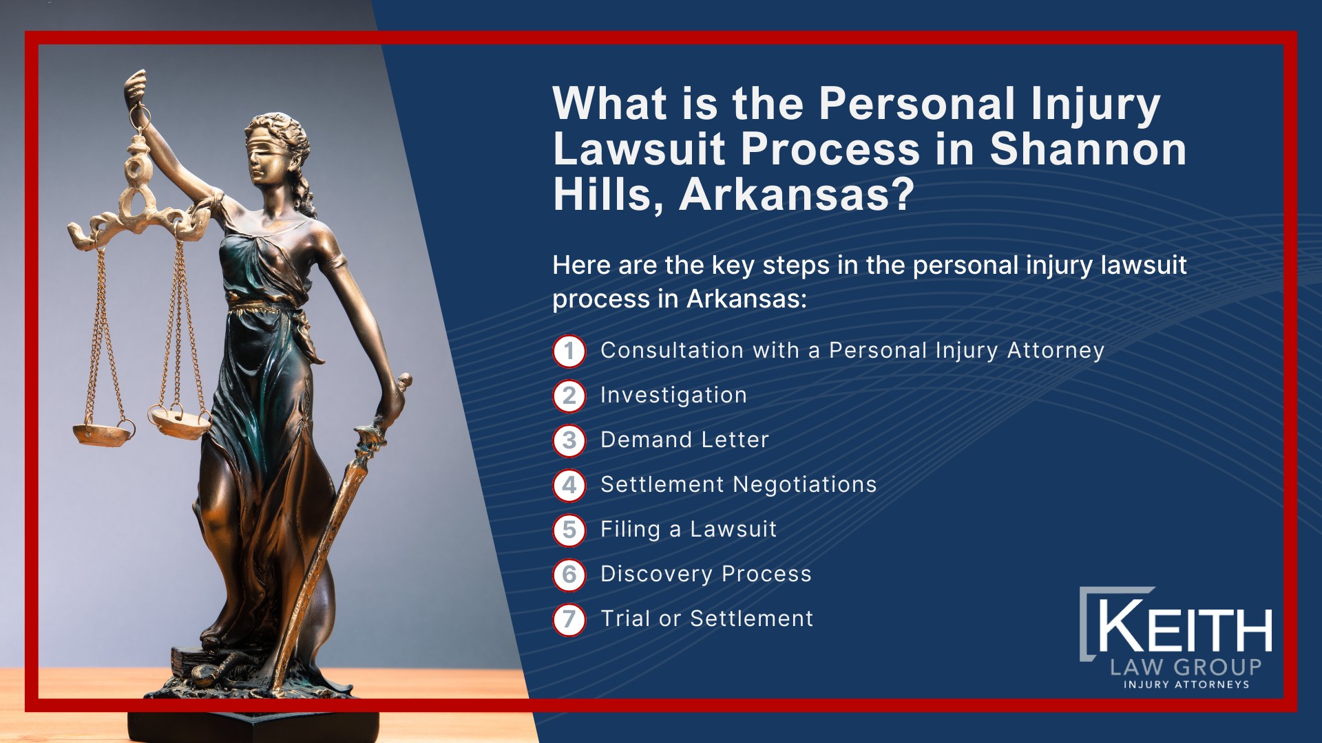 Our Shannon Hills Personal Injury Lawyers are Prepared to Help You!; Meet the Shannon Hills, Arkansas Personal Injury Lawyers at Keith Law Group; Sean Keith; Our Shannon Hills Personal Injury Lawyers are Prepared to Help You!; Meet the Shannon Hills, Arkansas Personal Injury Lawyers at Keith Law Group; Sean Keith; Brynna Barnica; How Can a Shannon Hills, Arkansas Personal Injury Lawyer from Keith Law Group Help You; Personal Injury Case Results Achieved by Keith Law Group; Types of Personal Injury Cases We Handle in Shannon Hills, Arkansas; What is the Personal Injury Lawsuit Process in Shannon Hills, Arkansas
