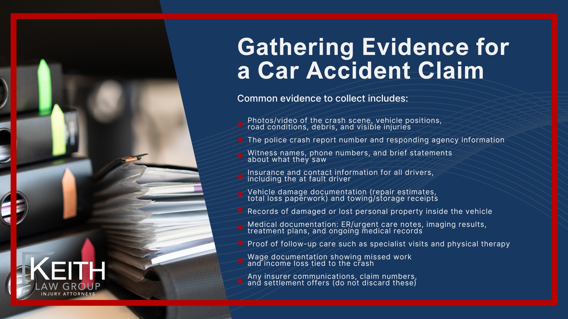 Arkansas Car Accident Damages; Potential Compensation for Arkansas Car Accidents; What To Do After A Car Accident in Arkansas; Gathering Evidence for a Car Accident Claim