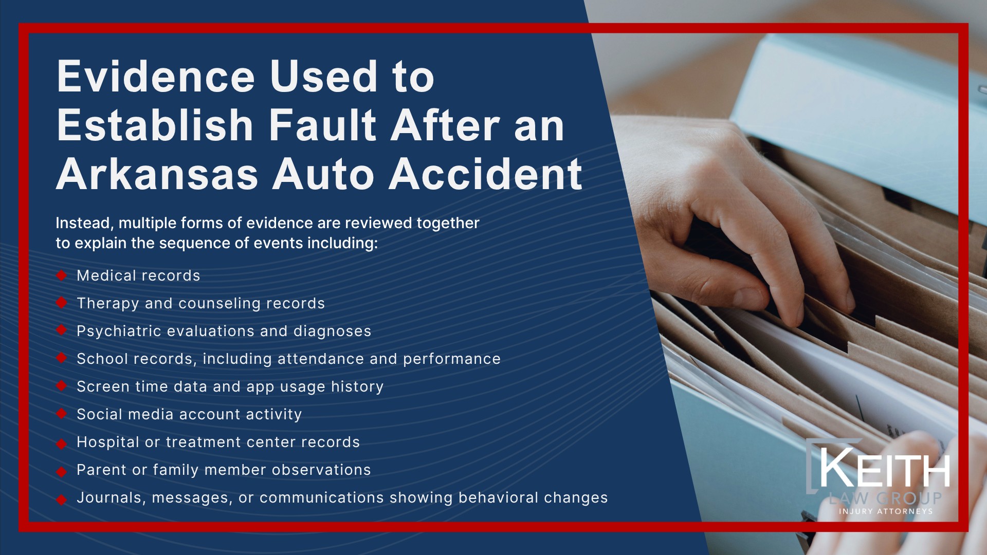 How Fault Is Evaluated After an Arkansas Auto Wreck; The Four Elements Required to Establish Fault; Arkansas as an At-Fault State in Car Accident Cases; Arkansas’s Modified Comparative Fault Rules; Evidence Used to Establish Fault After an Arkansas Auto Accident