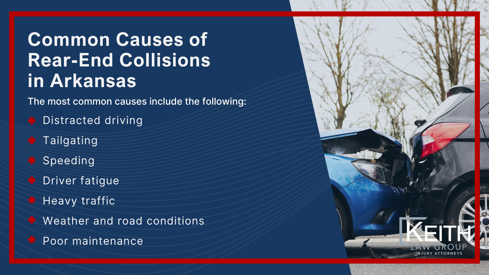 Common Causes of Rear-End Collisions in Arkansas; What Is a Rear-End Accident