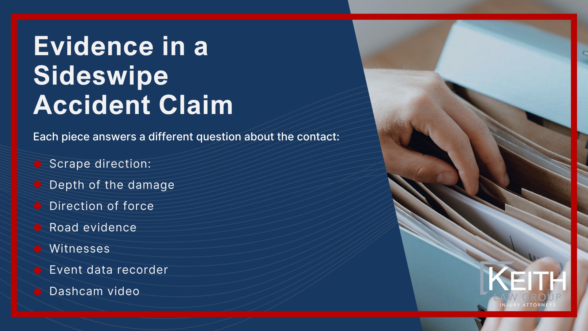 What Is a Sideswipe Accident; Common Causes of Sideswipe Accidents; Determining Fault in a Sideswipe Accident; Four Elements of Negligence; Who Is at Fault in Common Sideswipe Scenarios; Evidence in a Sideswipe Accident Claim
