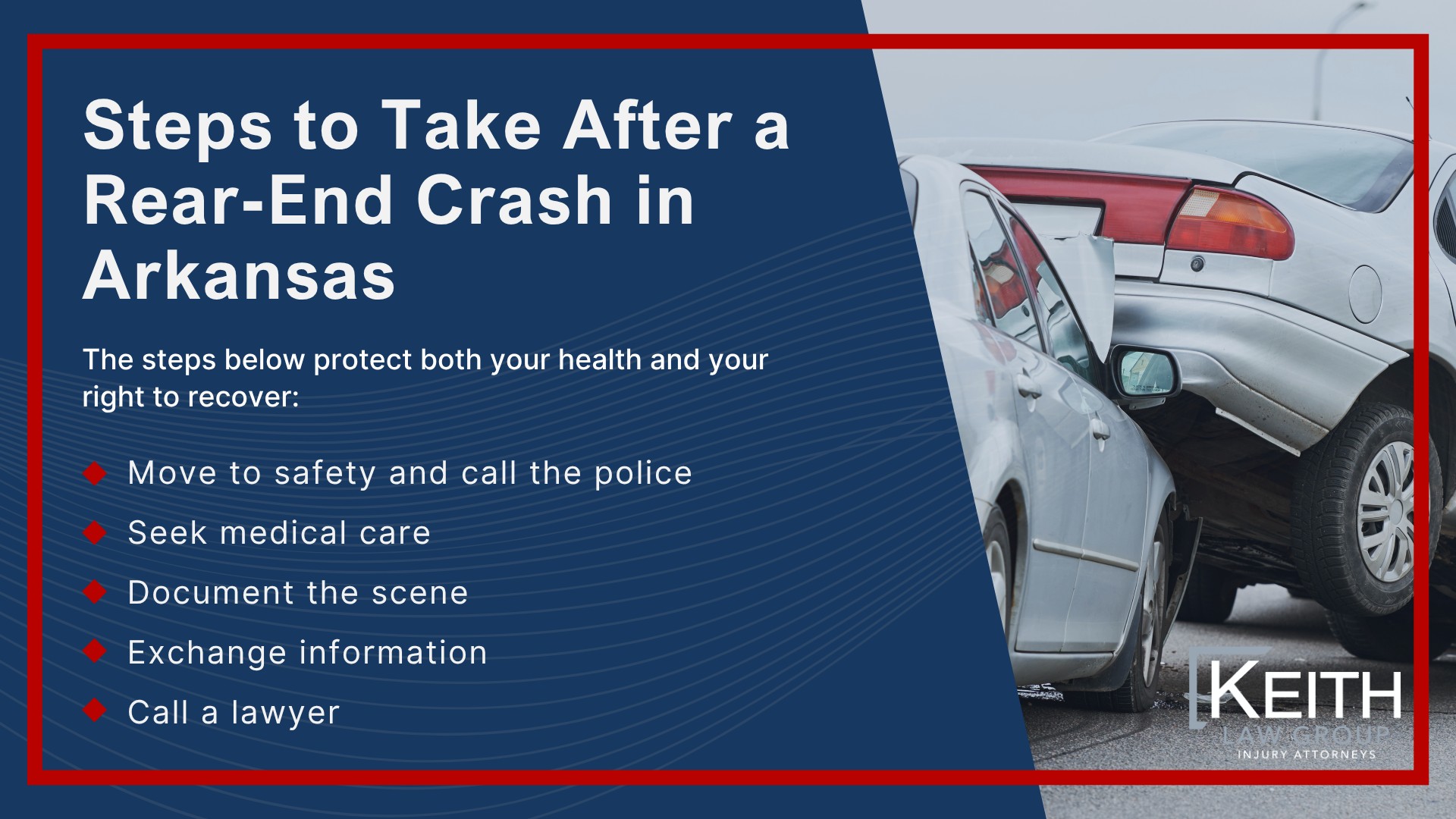 Common Causes of Rear-End Collisions in Arkansas; What Is a Rear-End Accident; Determining Liability in a Rear-End Accident in Arkansas; Parties Who May Be Held Liable for a Rear-End Accident; Liability in Common Rear-End Scenarios; Evidence Used to Prove Liability in a Rear-End Claim; Common Injuries in a Rear-End Accident; Compensation in a Rear-End Accident_ What Damages Can Be Recovered; Insurance Disputes Over Rear-End Liability; Steps to Take After a Rear-End Crash in Arkansas